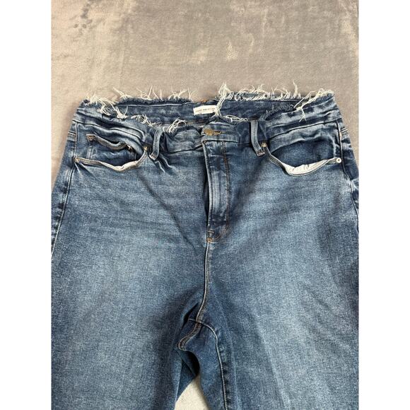 Good American Jeans Size 20 Good Legs Plus Size Frayed Denim 90s Wash - Picture 4 of 8